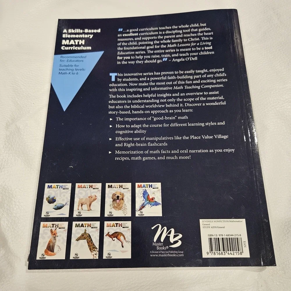 Masterbooks Teaching Companion‎ Math Lessons For a Living Education Kinder - 6